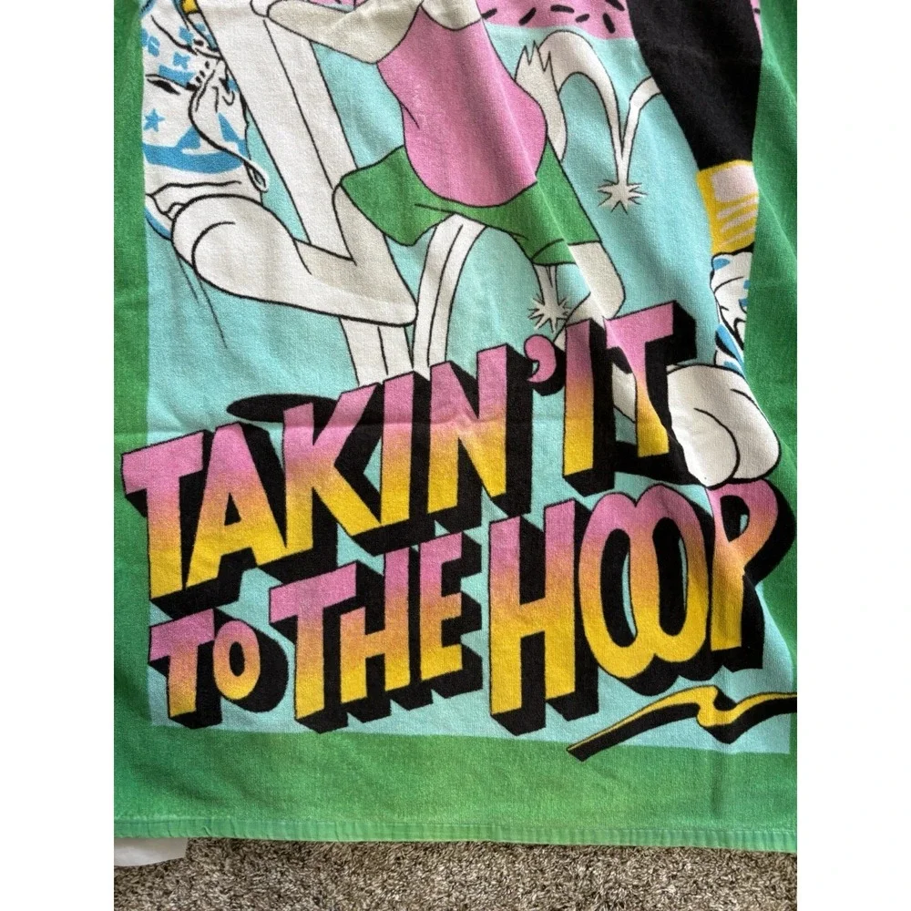 Vtg Looney Tunes Bugs Bunny Beach Towel Takin'‎ It To The Hoop Basketball